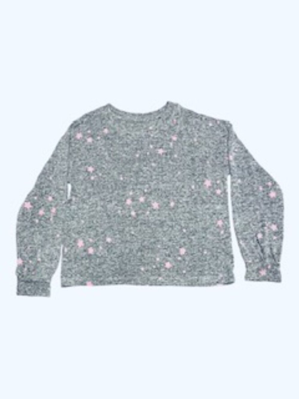 Gap Gray Long Sleeve Top W/Pink Hearts Girl's Sz M/8